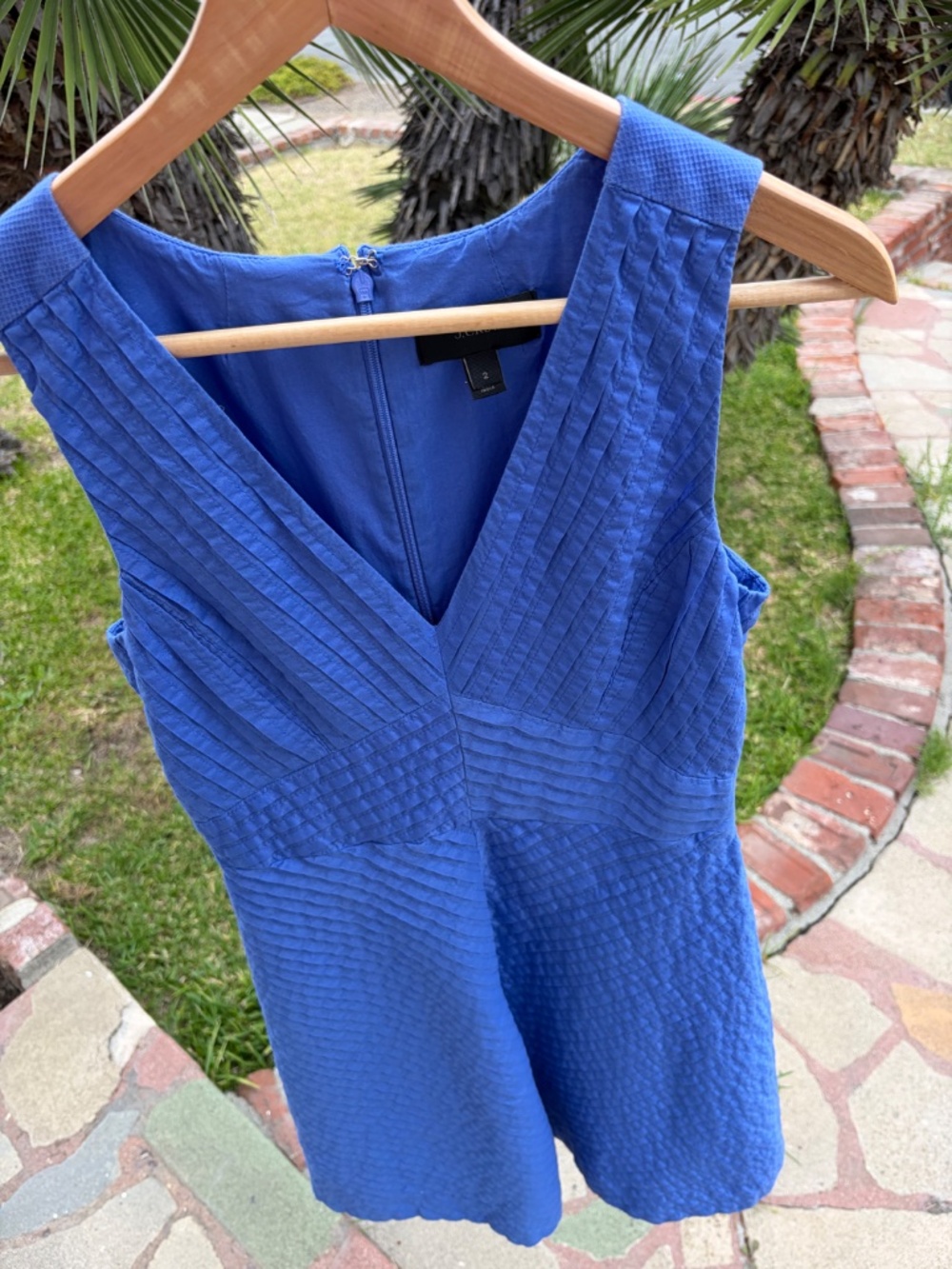J.Crew Textured Fit & Flare Dress – Cobalt Blue Size 2